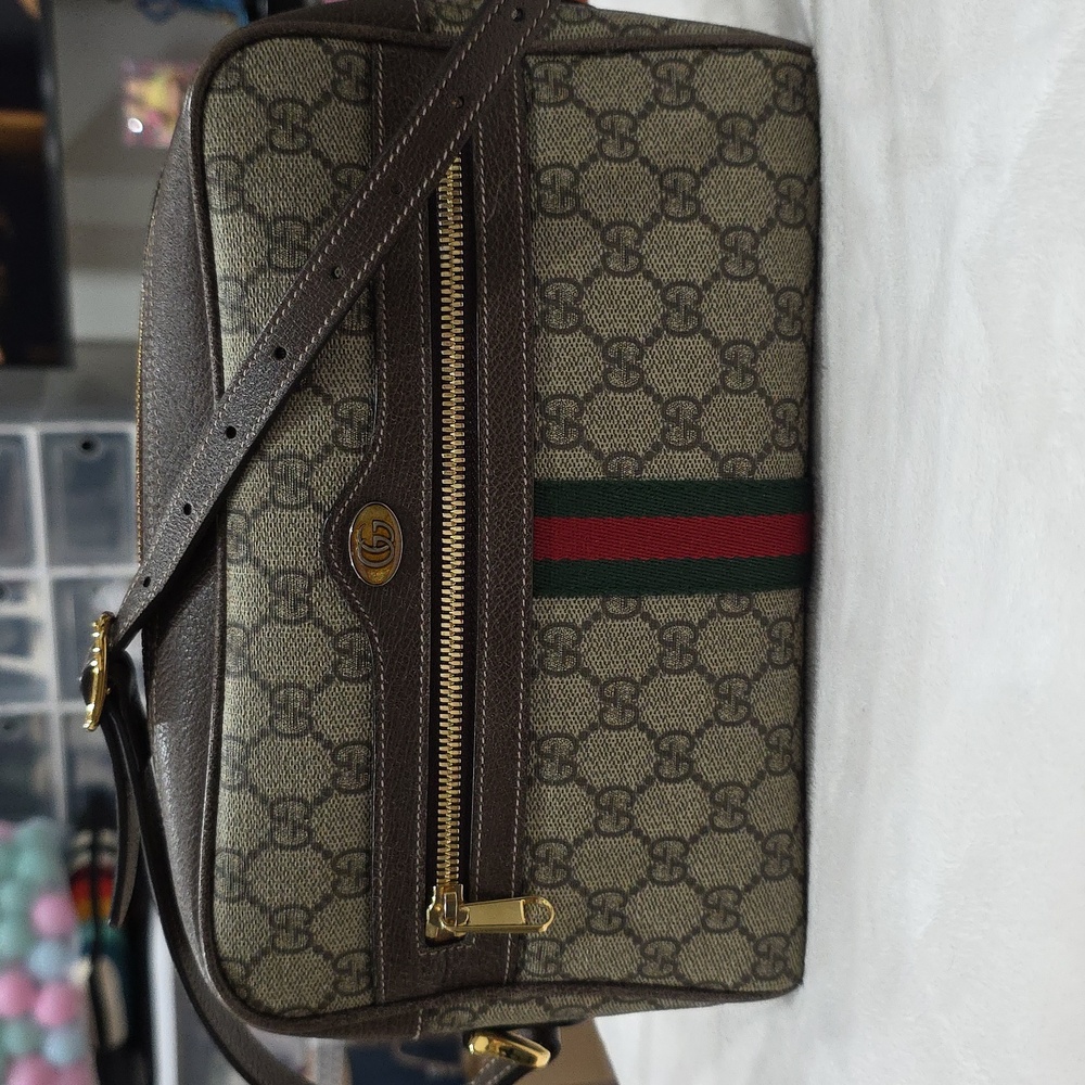 Gucci Brown and Green Crossbody Bag
